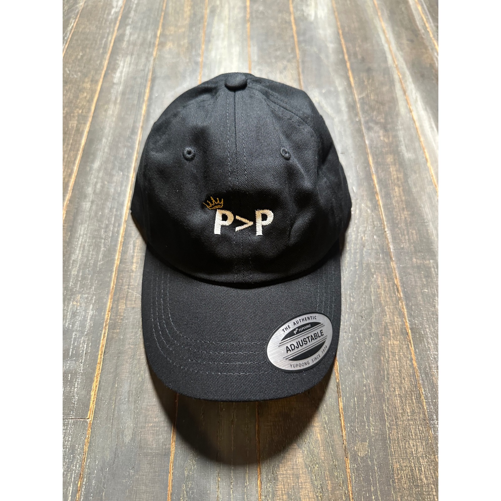 Yupoong The Authentic Black Dad Hat PP Crown Adjustable Baseball Cap